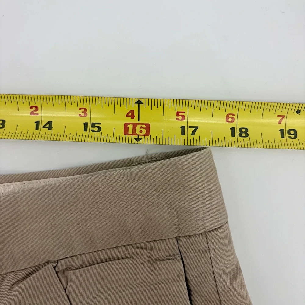 Banana Republic Smithfield Shorts 36 Khaki Cotton Pleated Chino Mens